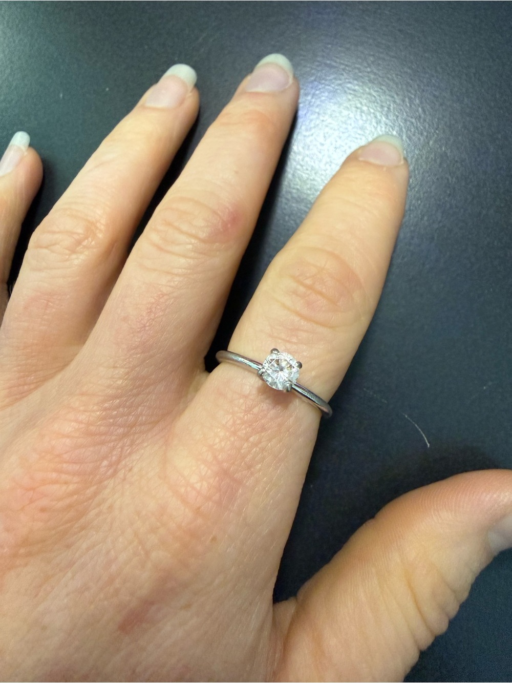 Silver-tone Solitaire Round-Cut Cubic Zirconia Ring